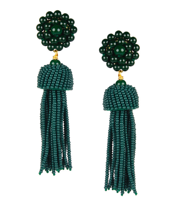 Tassel Earrings Hunter Green Lisi Lerch