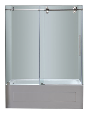 TDR978 Langham 60" Frameless Sliding Tub-Height Shower Door