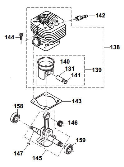 Makita EK7301 Concrete Saw Cylinder & Piston Kit | 395-130-110