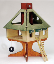 wooden tree doll house