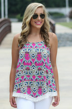 Best online women's boutique | Pom Pom Tank Top | Lavish Boutique