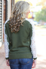 Love Of Lace Sweater: Olive