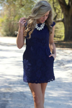 High Expectations Dress: Navy