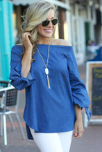 Cold Shoulder | Off The Shoulder | Denim Top | Lavish Boutique