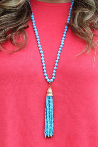 Livin' The Dream Necklace: Turquoise
