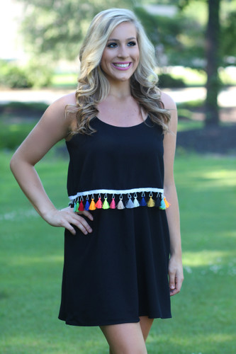 Black Tassel Dress | Lavish Boutique