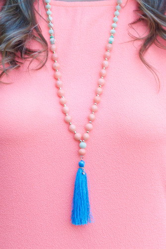 Best Of All Necklace: Coral/Blue