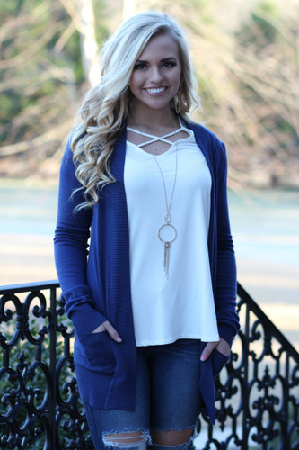 Classic Cardigan: Navy