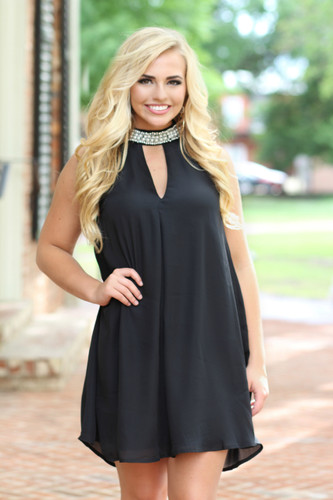 Cross My Mind Dress: Black