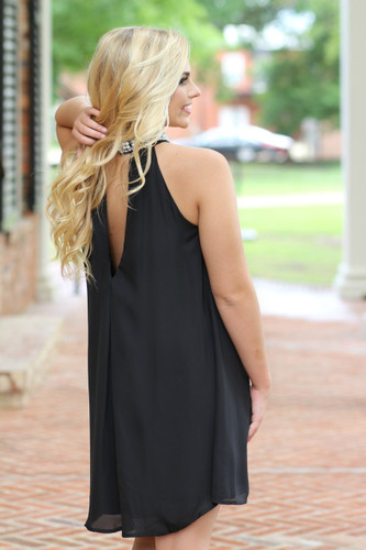 Cross My Mind Dress: Black