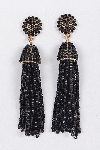 Tassel Earrings: Black