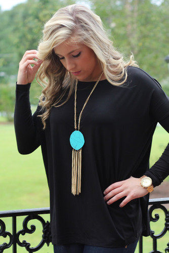 Piko Long Sleeve Top: Black