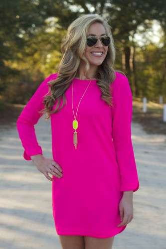Out And About Dress: Hot Pink