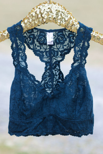 Lace Bralette: Dark Teal