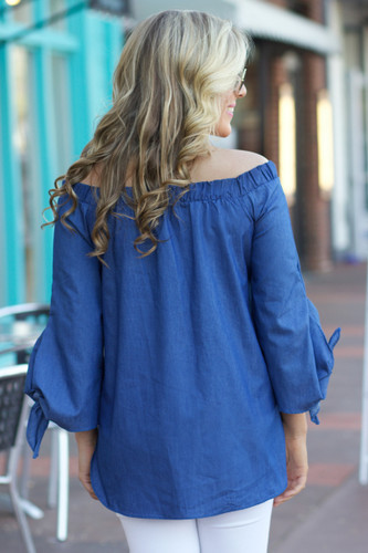 Brush It Off Top: Chambray