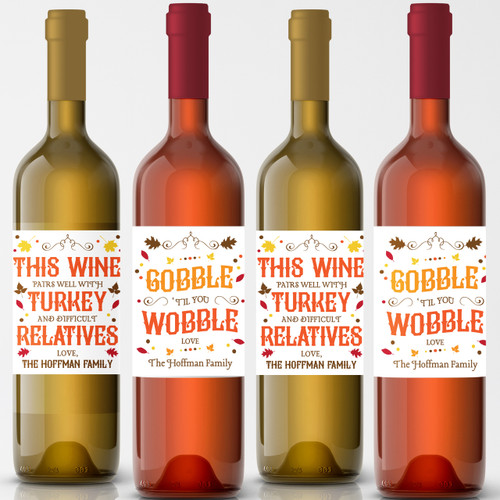 Personalized Thanksgiving Wine Labels New Personalized Thanksgiving Wine Labels New