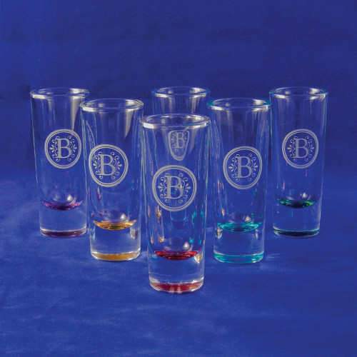 Monogrammed Jewel Shooter Glass Set