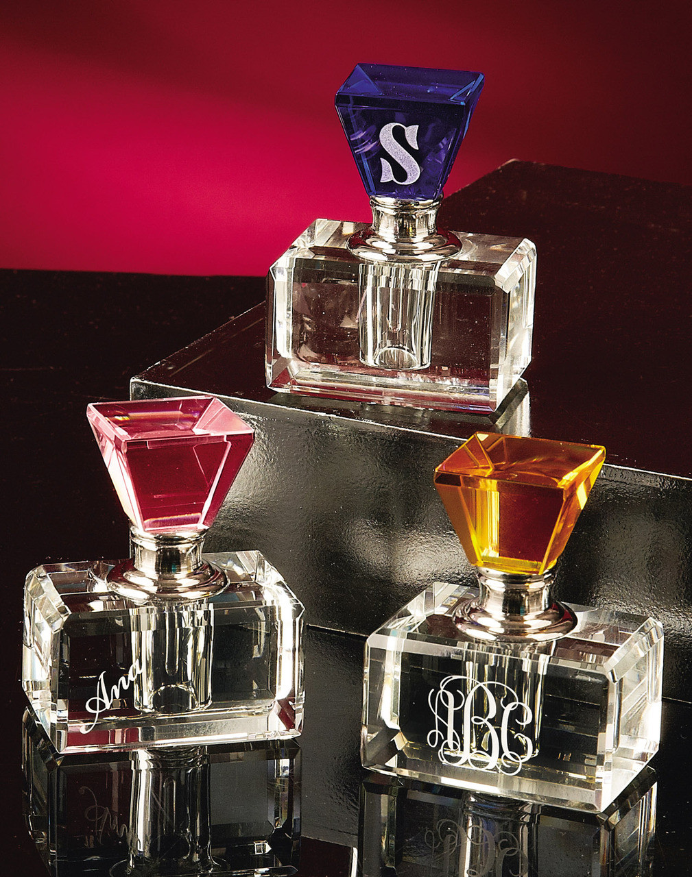 Personalized Mini-Perfume Bottles, Set of 3 - The Crystal Shoppe