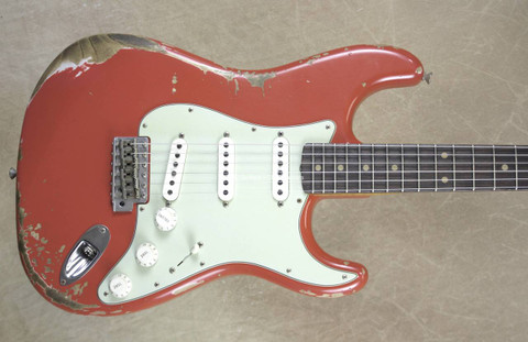 relic guitar stratocaster fender heavy custom strat tahitian aged coral ltd hover zoom