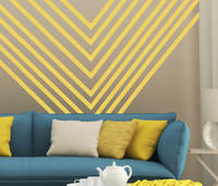 Peel n Stick Wall Application - 1 inch Buttercream Stripes to create a Wall Design
