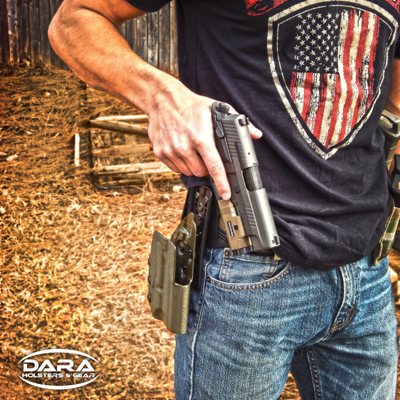 Dara Drop Offset System, drop off set holster, competition holster