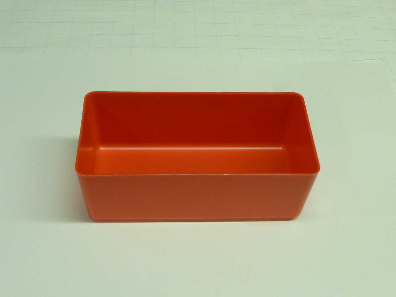 4" x 8" x 3" red plastic box