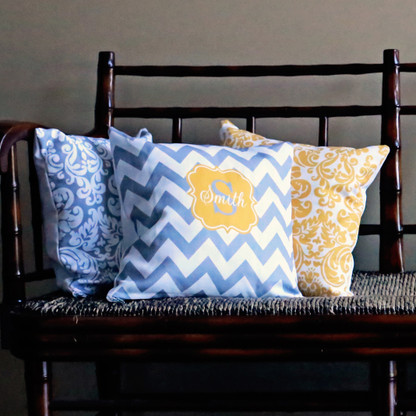 Personalized Toss Throw Pillow with Monogram - Home Decor Accent