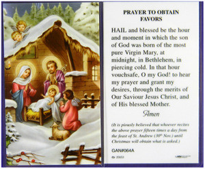 Christmas Novena Laminated Holy Card Christmas Novena Laminated Holy Card