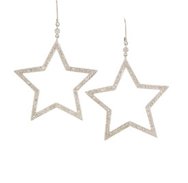 Huge North Star Dangle Diamond Earrings 18k West Coast East Image 1