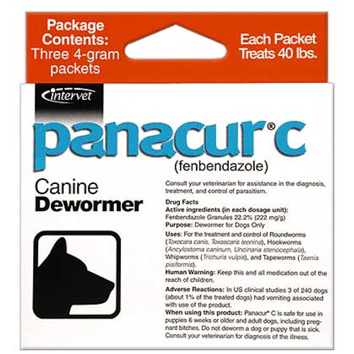 Panacur C Canine Dewormer Three 1 Gram Packages Panacur C Canine Dewormer Three 1 Gram Packages