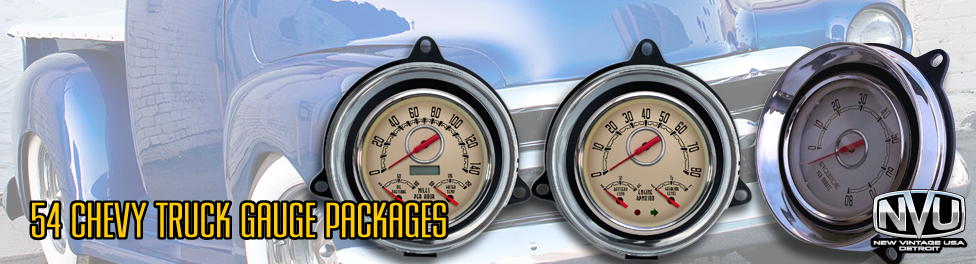 54 Chevy GMC truck gauges from NVU offer bolt in style and performance