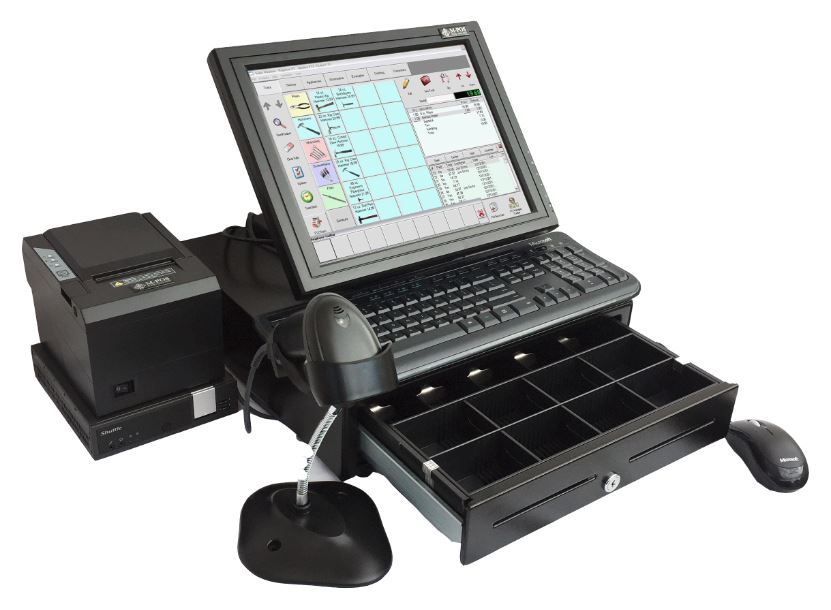 POS System, Mini Point of Sale PC, 15" Touch Screen and Retail Software complete.