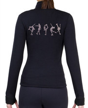 Fitted Skating Fleece Jacket with Rhinestones R224 - Light Pink