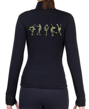 Fitted Skating Fleece Jacket with Rhinestones R224 - Lime