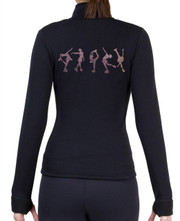 Fitted Skating Fleece Jacket with Rhinestones R224 - Rose Pink