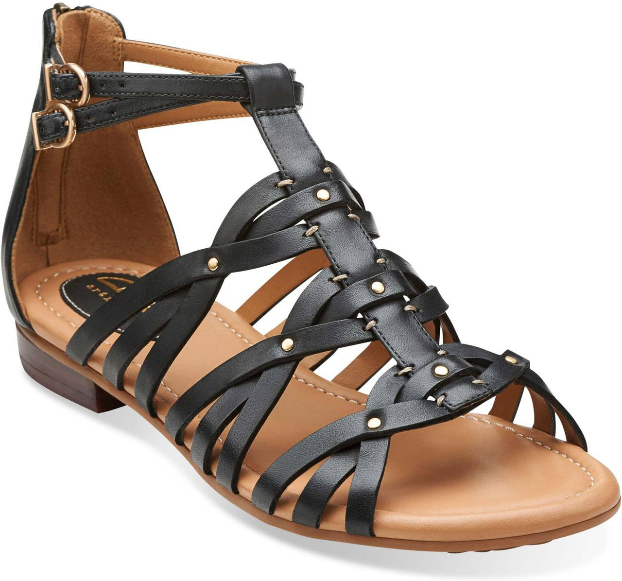 clarks black gladiator sandals