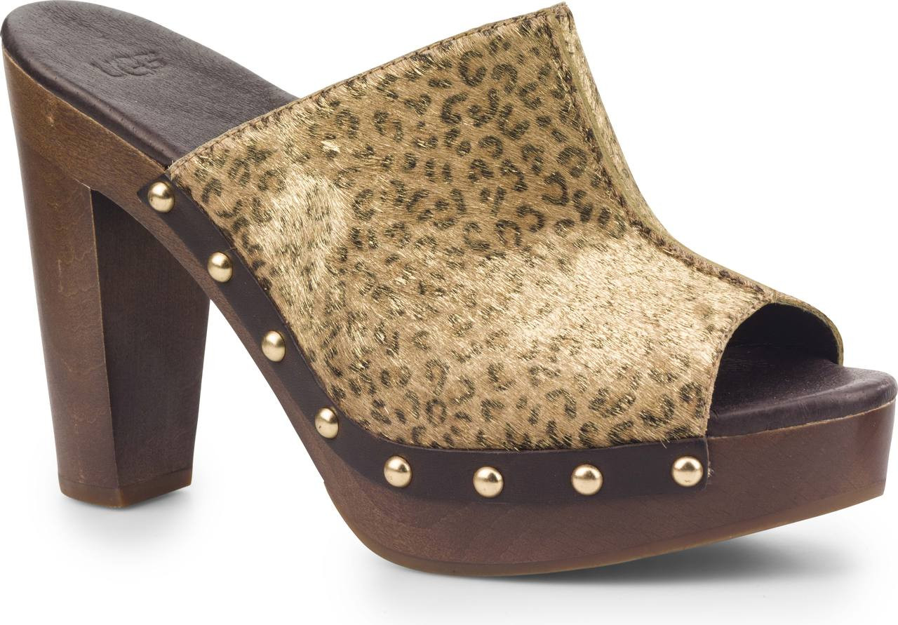 leopard ugg slides