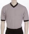 Deluxe Performance Mesh Solid Grey V-Neck Shirt with Black Trim