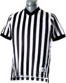 Polyester Black and White Striped V-Neck Basketball and Wrestling Referee Shirt