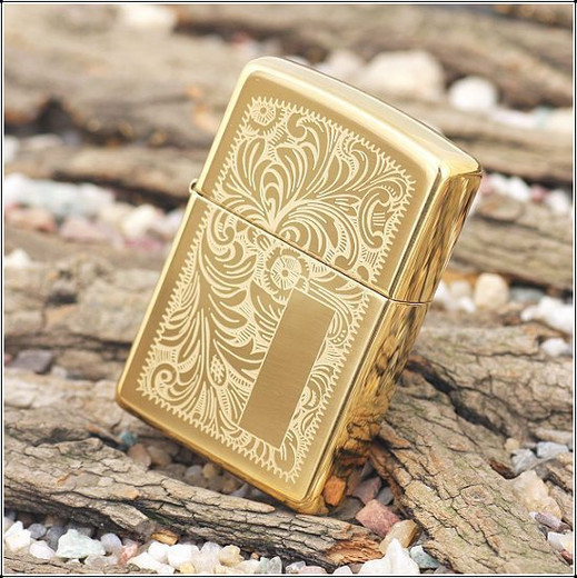 Personalized High Polish Brass Zippo Lighter.