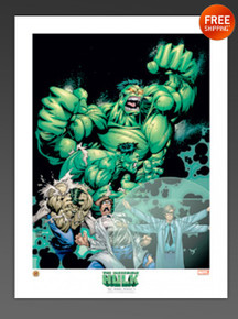 THE INCREDIBLE HULK TRANSFORMATION 18" by 24" LITHOGRAPH
