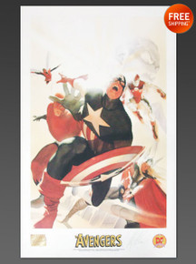 AVENGERS Commemorative Lithograph Signed by Artist ALEX ROSS - Dynamic Forces