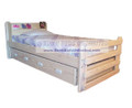 Trundle Bed Majestic Whitewash Finish Standard Twin Mattress Both Beds