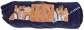 Blue Western Wall Velvet Shofar Pouch