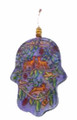 Wall Hanging Hand Painted Glass Hamsa-Doe