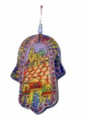 Wall Hanging Hand Painted Glass Hamsa-Kotel