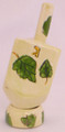 Karshi Ceramic Dreidel + Stand - Leaves (DR-5945)