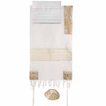 Yair Emanuel Embroidered Cotton Tallit – Jerusalem in gold THE-3