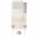 Yair Emanuel Embroidered Cotton Tallit –The Matriarches in  silver THE-6