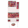 Yair emanuel Completely Embroidered Tallit – Jerusalem in color 18" x77"    TNE-1